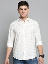 Men White Printed Casual Shirt-BENTONPRINT-4020-White